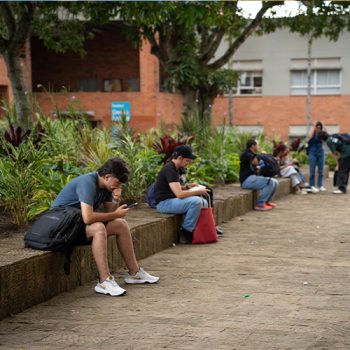 Students Sitting on the Main Campus