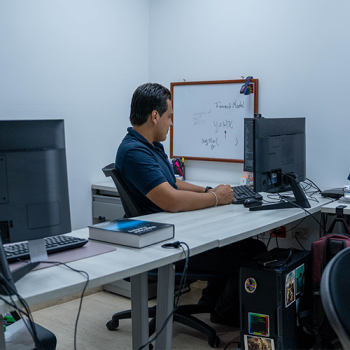 Professional working at a desk